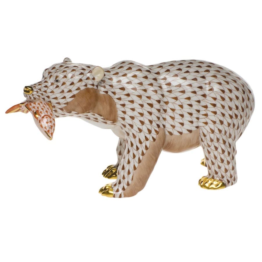 Panda Bear - Blue - Herend Animal Figurine